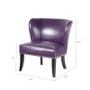 Purple Madison Park Hilton Armless Accent Chair, Faux Leather, Silver Decorative Nails, Wingback Design