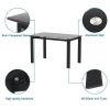 Black Modern Tempered Glass Dining Table Kitchen Table Living Room Accent Table Office Table