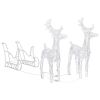 Reindeers & Sleigh Christmas Decoration 160 LEDs 51.2" Acrylic - Blue