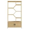Rattan bookshelf 7 tiers Bookcases Storage Rack with cabinet for Living Room Home Office, Natural, 39.4'' W x 13.8'' D x 75.6'' H. - as picture