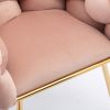 Luxury modern simple leisure velvet single sofa chair bedroom lazy person household dresser stool manicure table back chair pink set of 2 - as Pic