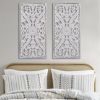 Distressed Carved Wood 2-piece Wall Decor Set - as Pic
