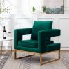 Lenola Contemporary Upholstered Accent Arm Chair, Green - as Pic