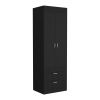 Armoire Tarento, Two Drawers, Black Wengue Finish
