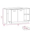 Chesterfield 2-Shelf 1-Drawer 3-Division Kitchen Island White