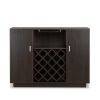 Espresso 2-Door Wine Cabinet with Stemware Rack