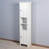 Bathroom Floor Storage Cabinet with 2 Doors Living Room Wooden Cabinet with 6 Shelves 15.75 x 11.81 x 66.93 inch - as picture