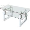 W 39.4" X D 19.7 " X H 17.7" Transparent tempered glass coffee table, coffee table - as picture