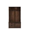 Dark brown, Column Coat Rack with Storage Shoe Cabinet