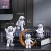4pcs Small Creative Astronaut Ornaments; Desktop Ornaments; TV Cabinet Ornaments - Golden - 10.2*6cm
