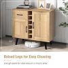 2-Door Buffet Sideboard with 6-Bottle Wine Rack Drawer