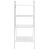 Ladder Bookcase 4 Tiers Metal White