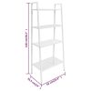 Ladder Bookcase 4 Tiers Metal White