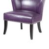 Purple Madison Park Hilton Armless Accent Chair, Faux Leather, Silver Decorative Nails, Wingback Design