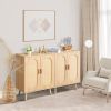 Modern Wood Rattan Shoe Storage Cabinet for Bedroom, Entry, Mudroom