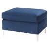 Blue Rectangle Ottoman