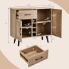 2-Door Buffet Sideboard with 6-Bottle Wine Rack Drawer