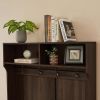 Dark brown, Column Coat Rack with Storage Shoe Cabinet