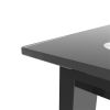 Black Modern Tempered Glass Dining Table Kitchen Table Living Room Accent Table Office Table