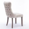 Furniture,Upholstered Wing-Back Dining Chair with Backstitching Nailhead Trim and Solid Wood Legs,Set of 2, Beige,SW8809BG,KD - as picture