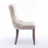 Furniture,Upholstered Wing-Back Dining Chair with Backstitching Nailhead Trim and Solid Wood Legs,Set of 2, Beige,SW8809BG,KD - as picture