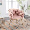 Luxury modern simple leisure velvet single sofa chair bedroom lazy person household dresser stool manicure table back chair pink set of 2 - as Pic