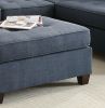 Cocktail Ottoman Dorris Fabric Dark Blue Color W Tufted Seats Ottomans