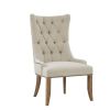 Creme Madison Park Lucas Button Tufted Captain Accent Chair, Elegant Farmhouse Style Dining Chair