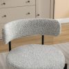 Burbank Modern Round Boucle Dining Chairs, Set of 2, Black White - as Pic
