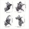 4pcs Planter Pot Hanger Miniatures, Fairy Garden Flower Pot Dragon Resin Statues, 3D Craft Climbing Decoration For Home Office Desktop Ornaments - Han
