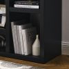 Open Wooden Open Shelf Bookcase, Freestanding Display Storage Cabinet with 7 Cube Storage Spaces, Floor Standing Bookshelf, Entryway