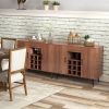 Mid-century Modern Buffet Sideboard Server Cabinet with 9-Bottle Wine Rack