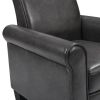 Accent Chairs, Comfy Sofa Chair, Armchair for Reading, Living Room, Bedroom, Office,Waiting Room, PU leather, Dark Grey - as Pic