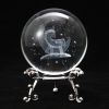1pc Crystal Ball Art Decoration; Decoration Craft; Crystal Ball Valentine's Day Gifts Birthday Gifts - Dolphin - Gold