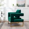 Lenola Contemporary Upholstered Accent Arm Chair, Green - as Pic