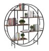 Round 5-Tier Metal Plant Stand bookcase storage rack;  Indoor Living Room Terrace Garden Balcony Display Stand