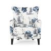 White & Blue Floral Patterned Armchair, Vintage