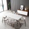 J3710 Porcelain Dining Table White 70" - as Pic