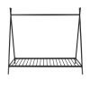 Black Metal Twin Size Tent Shaped Playhouse Slat Bed Frame