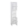 Bathroom Floor Storage Cabinet with 2 Doors Living Room Wooden Cabinet with 6 Shelves 15.75 x 11.81 x 66.93 inch - as picture