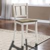 Counter Height Dining 5pc Set Antique White Rustic Style Table Two-Tone Design 4x Chairs Dining Room Furniture