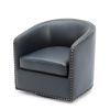 Trenton Swivel Arm Chair - Midnight Blue - as Pic
