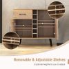 2-Door Buffet Sideboard with 6-Bottle Wine Rack Drawer