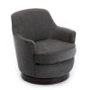 Richfield Charcoal Wood Base Swivel Chair - as Pic