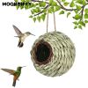Charming Hand-woven Eco-friendly Grass Hummingbird Nest Decorative Bird House - Ball-shaped