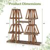 5-Tier 10 Potted Wood Plant Stand for Multiple Plants