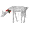 Christmas Reindeer Family 106.3"x2.8"x35.4" Silver Cold White Mesh - Silver