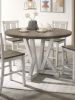 Counter Height Dining 5pc Set Antique White Rustic Style Table Two-Tone Design 4x Chairs Dining Room Furniture