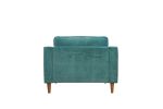 Turquoise Green Anderson Accent Chair Wood Legs Tufted Benchseat Matching Round Bolsters