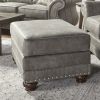 Leinster Faux Leather Upholstered Nailhead Ottoman